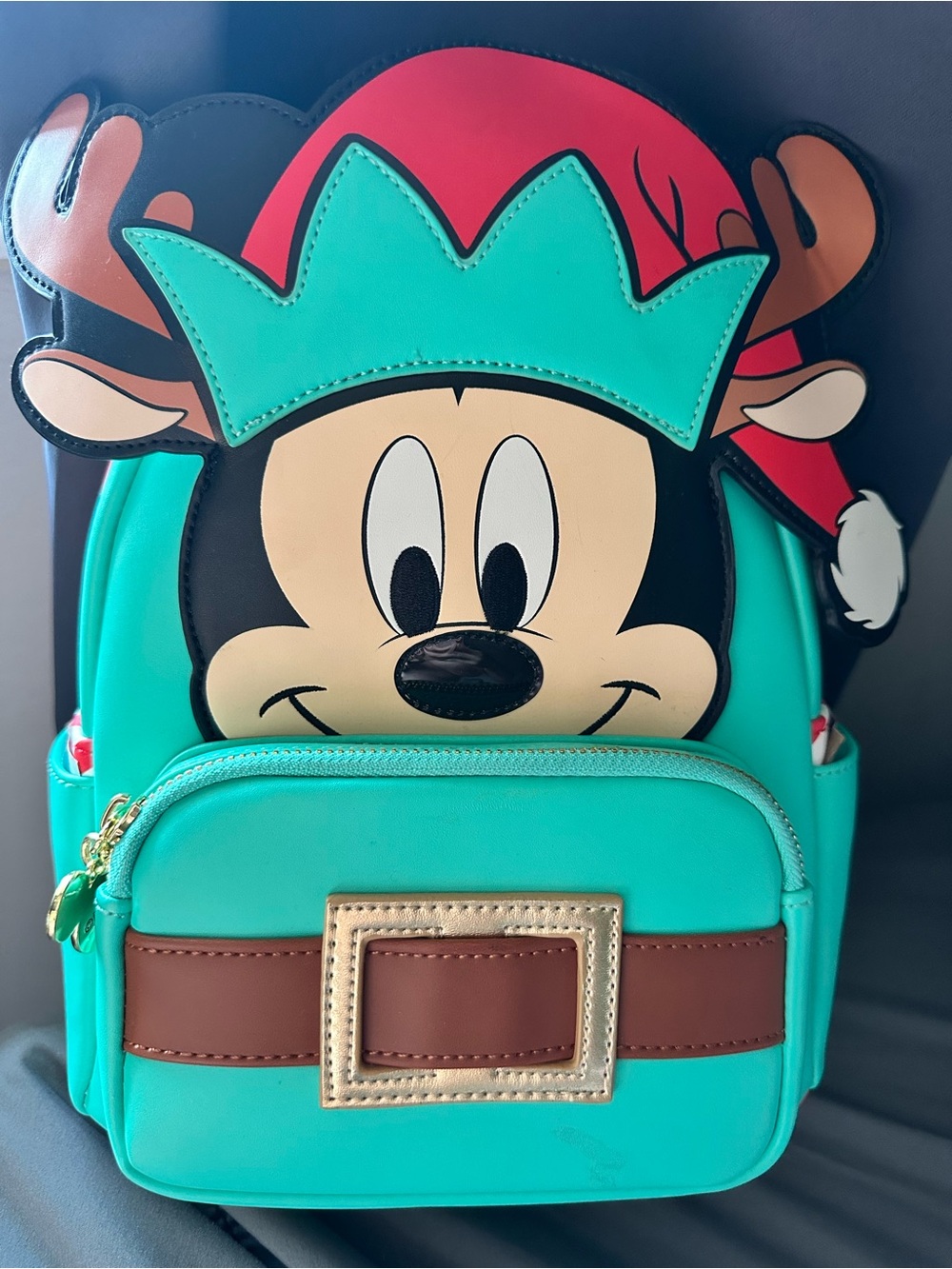 Disney Kids' Mickey Mouse Teal Holiday Backpack - Loungefly